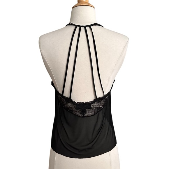 INC Sheer Black Lacey Strappy Camisole Floral Embroidery Lingerie Inspired Sz M - Picture 2 of 11